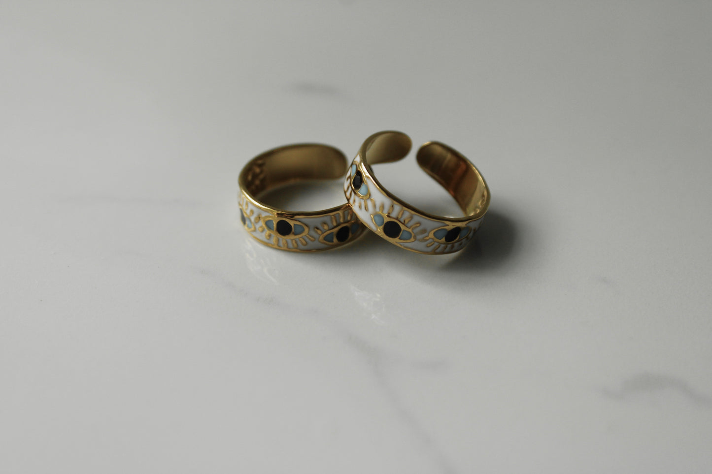 White Evil Eye Ring