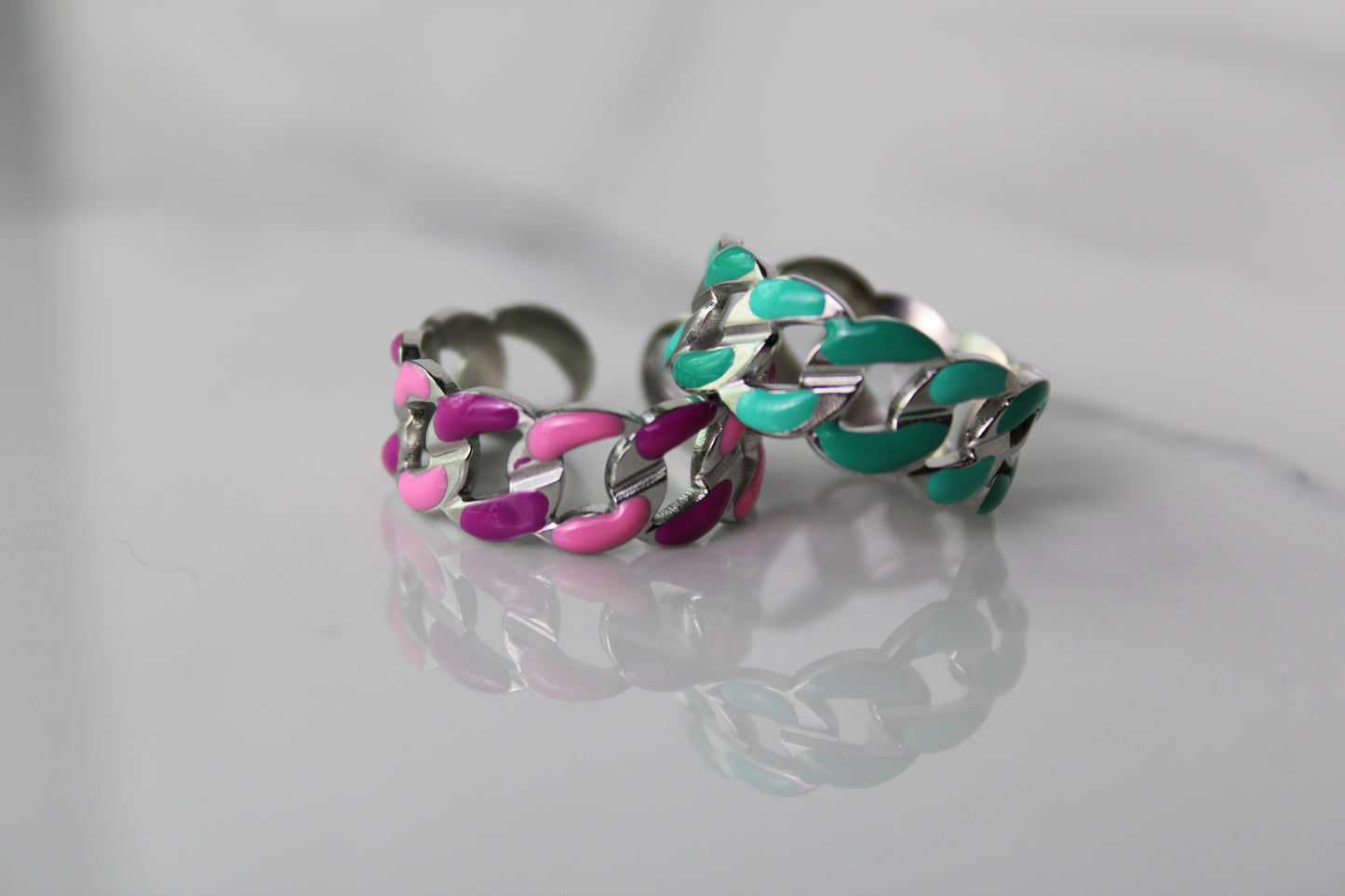 Rainbow Cuban Ring