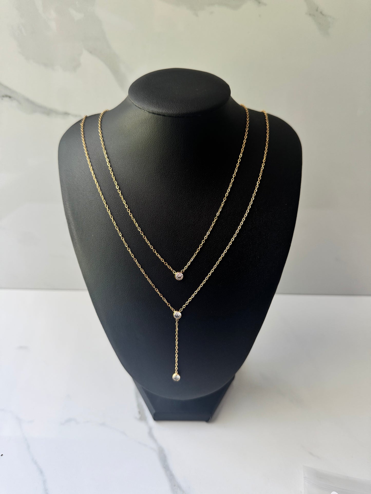 Gold Diamond Drip Necklace