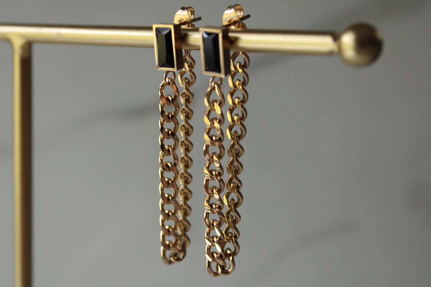 Black Chain Link Earrings