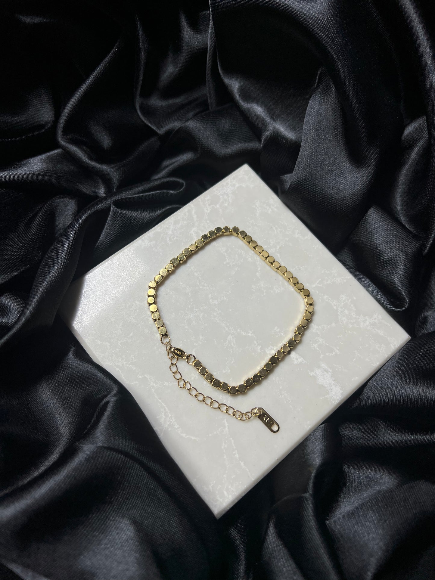 Gold Beaded Chain Bracelet