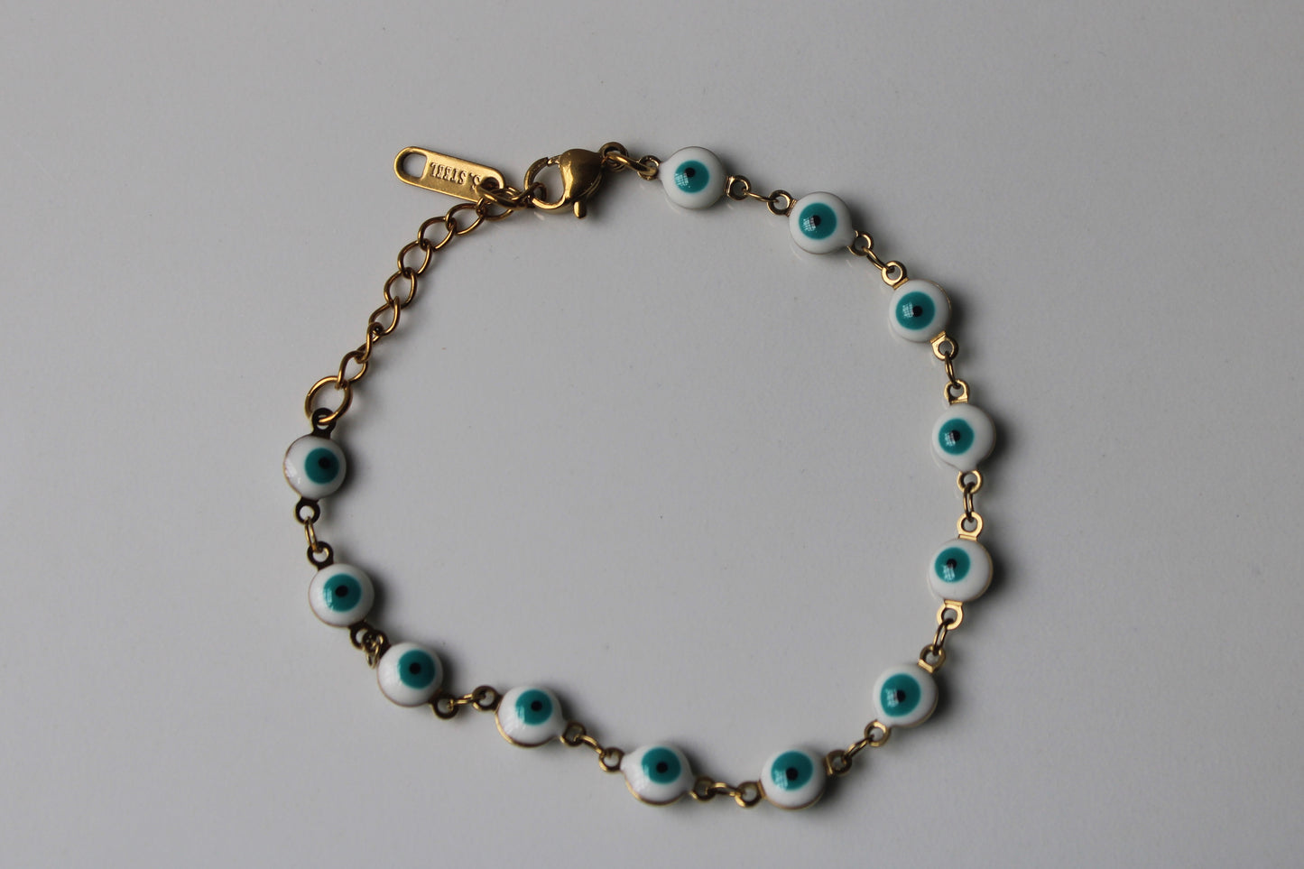 Blue Beaded Eye Bracelet