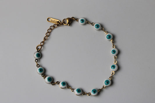 Blue Beaded Eye Bracelet