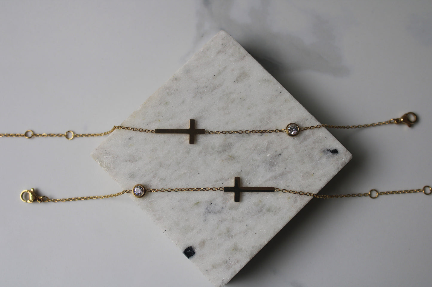 Diamond Cross Bracelet