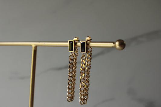 Black Chain Link Earrings