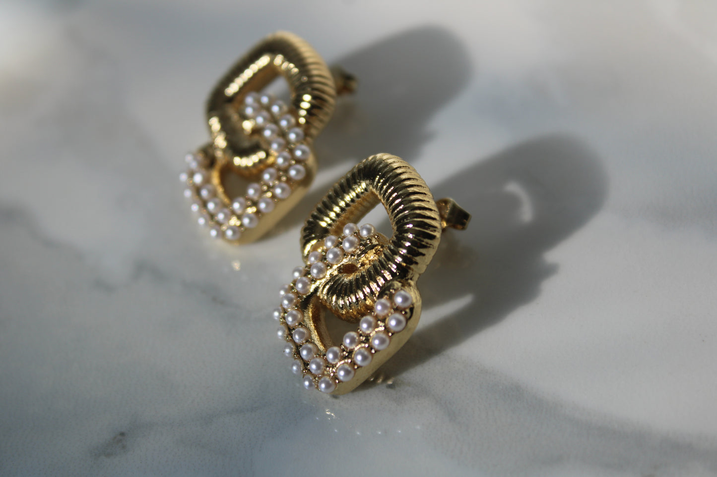 Golden Pearl Earrings