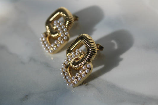 Golden Pearl Earrings