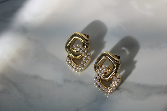 Golden Pearl Earrings