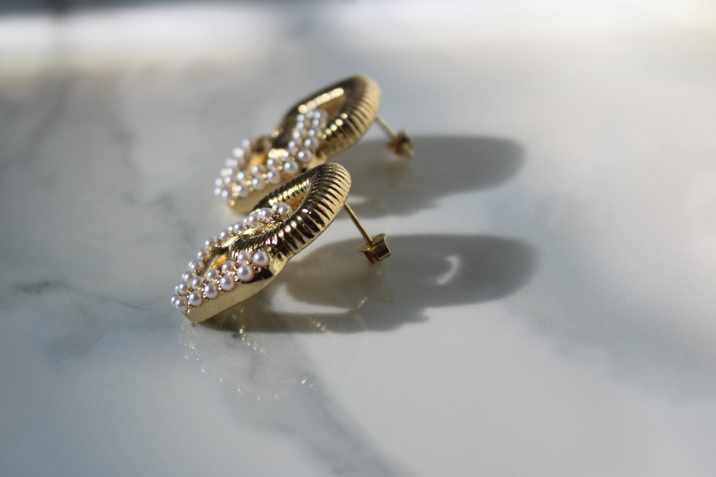 Golden Pearl Earrings