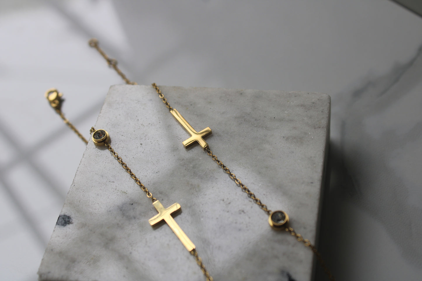 Diamond Cross Bracelet
