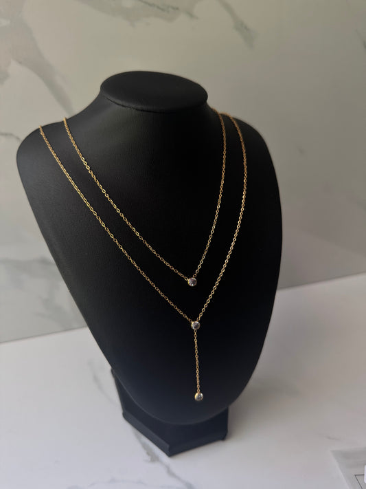 Gold Diamond Drip Necklace
