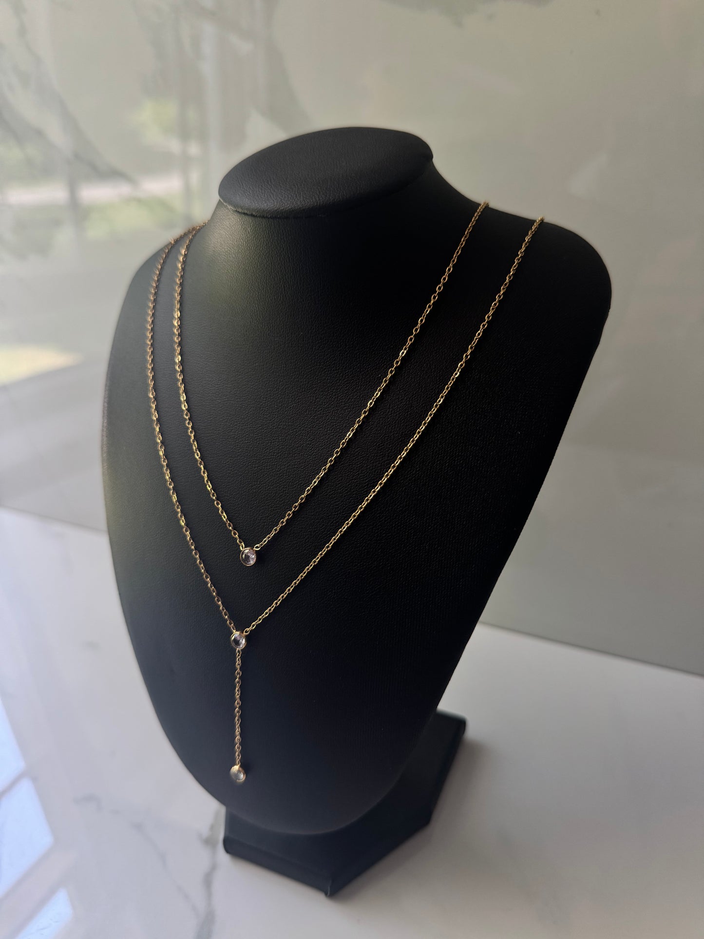 Gold Diamond Drip Necklace