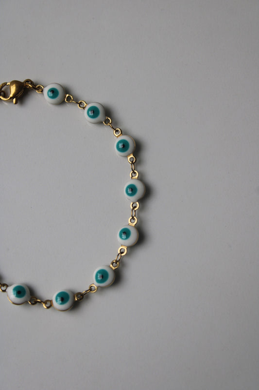 Blue Beaded Eye Bracelet