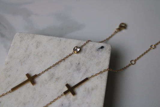Diamond Cross Bracelet