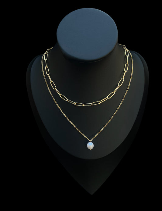 Double Layered Pearl Necklace