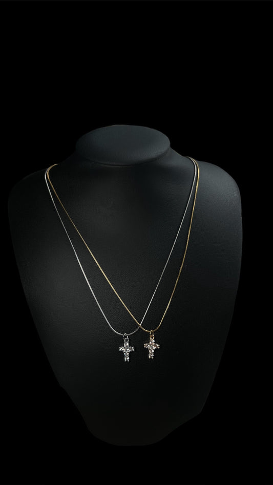 Iced Mini Cross Necklace